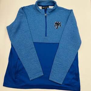 Holloway NBJ Quarter-Zip Pullover, Blue Textured Athletic Jacket, Size L